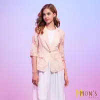 在飛比找momo購物網優惠-【MON’S】名品鏤空蕾絲輕薄西裝外套