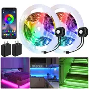 Motion Activated Under Bed Light Motion Sensor LED Light Strip-2 Kits Black