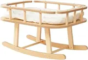 AIMALL Cat Bed Wooden Pet Hammock Four Seasons Swing Cradle, Large Size Rocking Cat Nest, Comfortable and Durable with Soft Cushion for Indoor Cats
