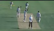 Australian batsman Mark Waugh is out caught by Philip Defreit- Old Cricket Photo