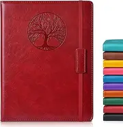 Lined Journal Notebook for Women Men,256 Pages A5 Hardcover Leather Journals for Writing,Travel,Business,Work & School,College Ruled Notebooks for Note Taking,Diary Notepad 5.7"×8.3"(Brown) (Wine Red)