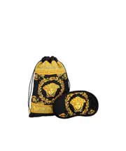 Versace Baroque Print Quilted Eye Mask One size Black