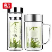 在飛比找PChome24h購物優惠-【FUGUANG 富光】買1送1 雙層玻璃情侶杯（320ml