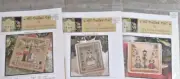 3 Little House Needleworks Christmas Ornaments Cross Stitch Charts & Fabric