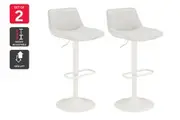 Set of 2 Matt Blatt Joey Height Adjustable Bar Stools (White/Beach Sand)