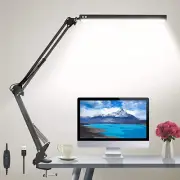 LED Desk Lamp with Clamp Swing Arm Desk lamp Adjustable Desk Light Eye-Care Tabl