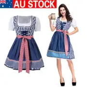Women Dirndl Dress German Oktoberfest Bavarian Beer Wench Costume Maid Festival