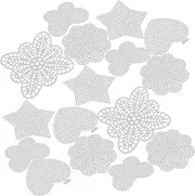 HOODANCOS DIY Plastic Cross-Stitch Canvas 25pcs Mesh Sheets Embroidery Kit Heart Butterfly Placemat Decorative