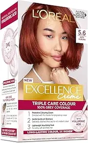 L'Oréal Paris Excellence Creme, 5.6 Rich Auburn (100 Percent Grey Coverage)