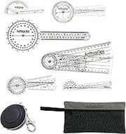AnthroFlex 8 Piece Goniometer Set with 6 Goniometers, Tape Measure, Transport Bag