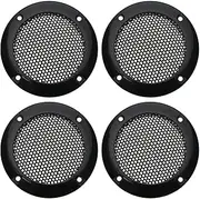 eMagTech 4Pcs Speaker Cover Replacement Speaker Grill Cover Car Speaker Protective Mesh Cover Cold Rolled Steel Speaker Grill Cap Black