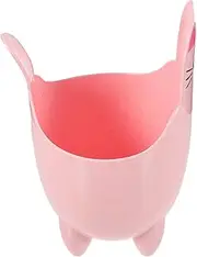 CHILDWEET Cat Shaped Trash Can Litter Simple Garbage Decorative Tiny Trash Can Little Trash Bin Mini Trash Can Storage Small Trash Can Miniature White Desk Trash Can Desktop Cute Pet Pink
