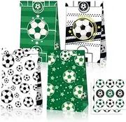 12x Football Soccer Footy Party Decorations Supplies Birthday Paper Bag Kids Lolly Bag Favour Box Kraft Treat Box Gift Box Gable Box Gift Bag Themed Party Bag