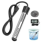 2000W Immersion Water Heater with LCD Thermometer, Steel Guard, Portable & Fast