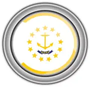 Rhode Island USA State Flag Silver Badge Car Bumper Sticker Decal "SIZES"