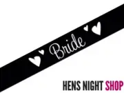 Black Bride Sash Satin wedding hens night party bridal shower ribbon