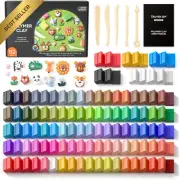 117PCS Small Block Polymer Clay Kit, 95 Colors, 5 Tools, Non-Toxic, DIY Craft