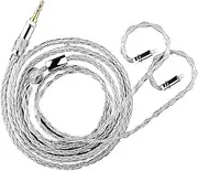 xinyee T3 8 Core Pure Silver Cable 3.5mm MMCX Upgrade Earphone Cable for V90 TFZ KZAS10/ZS10 CCAC16 NICEHCK NX7 Pro/M6