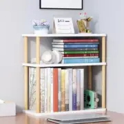 Desktop Organizer Shelf, 2-Tier Solid Wood Adjustable Bookshelf Storage Rack, Sm