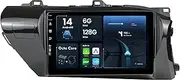 [6G+128G] - Android 14 IPS Car Stereo for Toyota Hilux (2015-2023) - Wireless CarPlay/Android Auto - Camera & MIC - 10.1 Inch 2 Din - DSP Steering Wheel Dual Band WiFi DAB Fast-Boot 360-CAM
