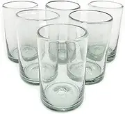 MexHandcraft Clear 14 oz Drinking Glasses (set of 6), Recycled Glass, Lead-free, Toxin-Free (Drinking)