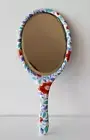 Nabeshima Flower Arabesque Hand Mirror Hand-Painted Yamatoku Arita Ware