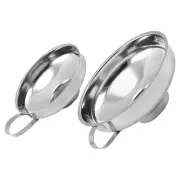 2 Pcs Stainless Steel Funnel Set Metal Wide Canning Funnels Cooking