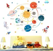 Planets Wall Sticker Solar System Wall Decals Children Wall Décor Removable A...