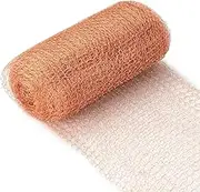 20 Feet Copper Mesh Roll, Copper Fine Wire Roll Slug/Snail Repellent, Gap Filler Metal Wool Double Layer Knit Copper Mesh Slug, Mouse and Rate Deterrent Rodent Control for Mouse & Rat Proof Gaps