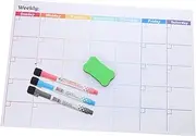 Magnetic Whiteboard Monthly Planner Dry Erase Calendar for Fridge Versatile Family Organizer with Brush for Home Office and School