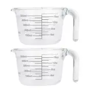 2PK Daily Bake Borosilicate Glass 2-Cup/500ml Measure Jug Baking/Cooking Clear