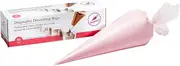 Keenpioneer Cake Decorating Disposable Piping Bag - Pastry Cupcakes Candy Frosting Icing - Plastic Filling Bags (16 inch, Pink/Clear)