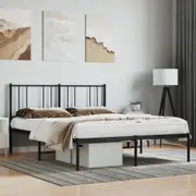 Metal Bed Frame with Headboard Single Double Queen King Size Bed Base vidaXL