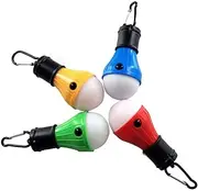 Coideal LED Tent Lights 4 Pack Portable Camping Light Lamp Tent Lantern Bulb for Hurricane Emergency Backpacking Hiking Outdoor and Indoor, Battery Powered for Power Outage (4 Colors)