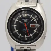 Seiko 5 Sports 6119 8310 Black Automatic Vintage Mens Watch Day Date Rare