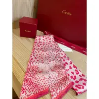 在飛比找蝦皮購物優惠-全新Cartier 美洲豹絲巾 100%蠶絲  5*86cm