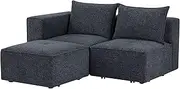 Robina Modular Sofa 3 Pieces Sectional Couch with 4 Pillows Comfortable Stylish Solid Wood Frame Modern Living Room Furniture Flexible Seating Arrangement for Home 65H x 231W x 91D CM Grey