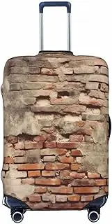 [FHEDVBN] Ancient Worn Brick Wall Luggage Cover Washable Stretch Suitcase Protector Anti-Scratch Travel Luggage Sleeve Elastic Baggage Cover Fits 18-32 Inch, Black, XL, Black, XL