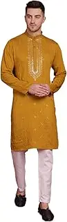 [Jompers] Sequins Embroidered Kurta Pyjama Set for Men