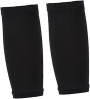 SECFOU 2 Pair Compression Socks for Sports and Travel Elastic Mid Tube Calf Support Sleeves Graduated Pressure for Enhanced Circulation Black Size L