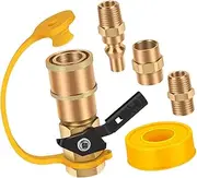 RV Propane Connect Fittings Adapter Valve Brass Pipe Fitting 1/4" Male NPT Parts for Outdoor