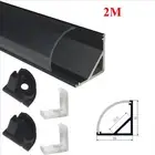 2M Corner Aluminium Extrusions for Led Strip Light Cabinet Kitchen Black