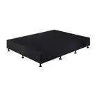 Palermo Queen Slatted Ensemble Bed Base - Midnight Black Linen Breathable Cover