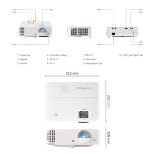 ViewSonic 優派 PX701-4k 3,200 ANSI 流明 4K 低延遲電玩娛樂投影機 光華商場