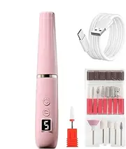 Wesleyyy Electric Nail File Kit - Manicure Pedicure Nail Set With Bits - Cordless Acrylic Fingernail Tools Grinder For Manicure Design At Home Salon
