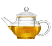 Small Tea Pot Glass Teapot with Infuser Tea Kettle for Loose Tea with Lid 8 Oz