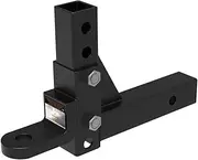 SAN HIMA Tow Bar Trailer Hitch Ball Mount 6000LBS Load Capacity, 6 Holes Height Adjustable 210-240MM Drop & Rise, Fits 2” Receiver Hitch for RV Camper Trailer Car 4WD