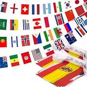 100 Countries String Flag 2 Pack, 82 ft International Flags Bunting Banner, World Flag Banner Decoration for School, Sports Events, Grand Opening, Party
