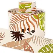 FYSUIMU 32.8Ft Modern Boho Bulletin Board Border Botanical Leaves Die Cut Trim Border Roll for Chalkboard Wall Decor