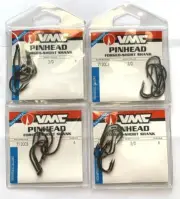 24 VMC 7120CB Coastal Black Flyliner Forged Short Shank Live Bait Hooks size 3/0